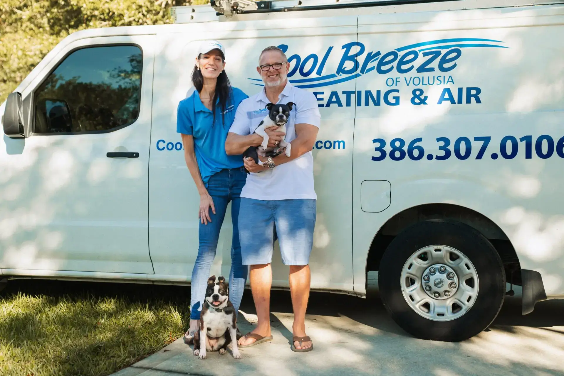 coolbreeze owners with their pet